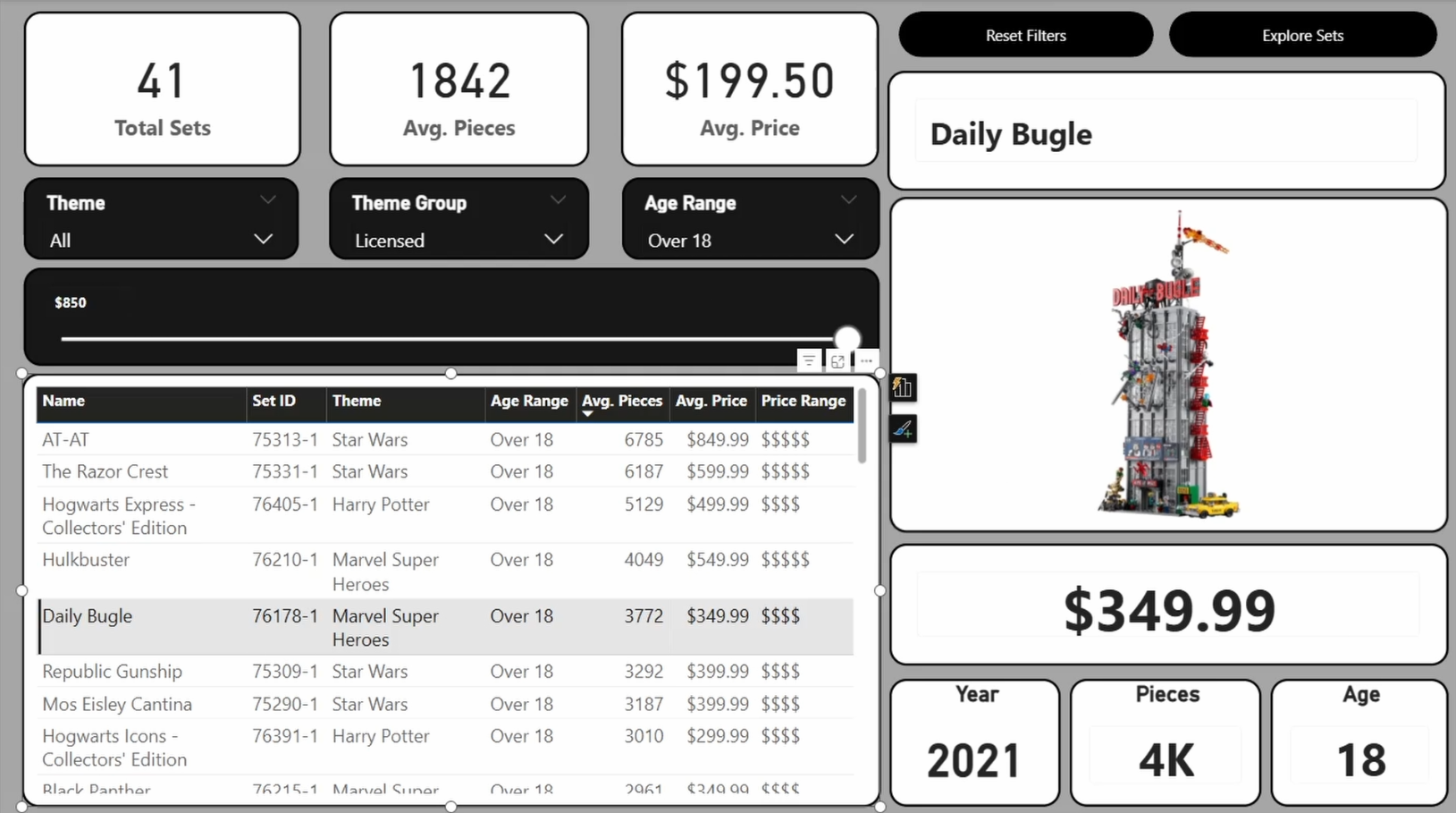 LEGO Set Explorer Project